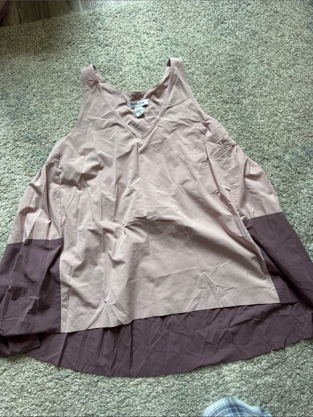 Athleta Dusty Rose and Mauve Colorblock V-Neck Tank